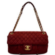 Chanel Chic Quilt Flap Iridescent Leather Shoulder Bag Red