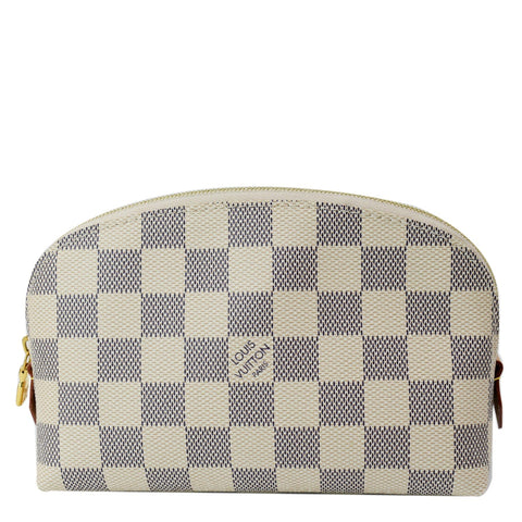 LOUIS VUITTON Damier Azur Cosmetic Pouch White