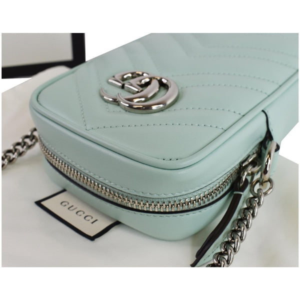 GUCCI GG Marmont Mini Matelasse Leather Corssbody Bag Mint 598597