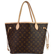LOUIS VUITTON Neverfull MM Monogram Canvas Tote Shoulder Bag Brown