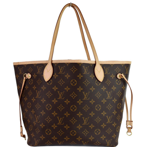 LOUIS VUITTON Neverfull MM Monogram Canvas Tote Shoulder Bag Brown