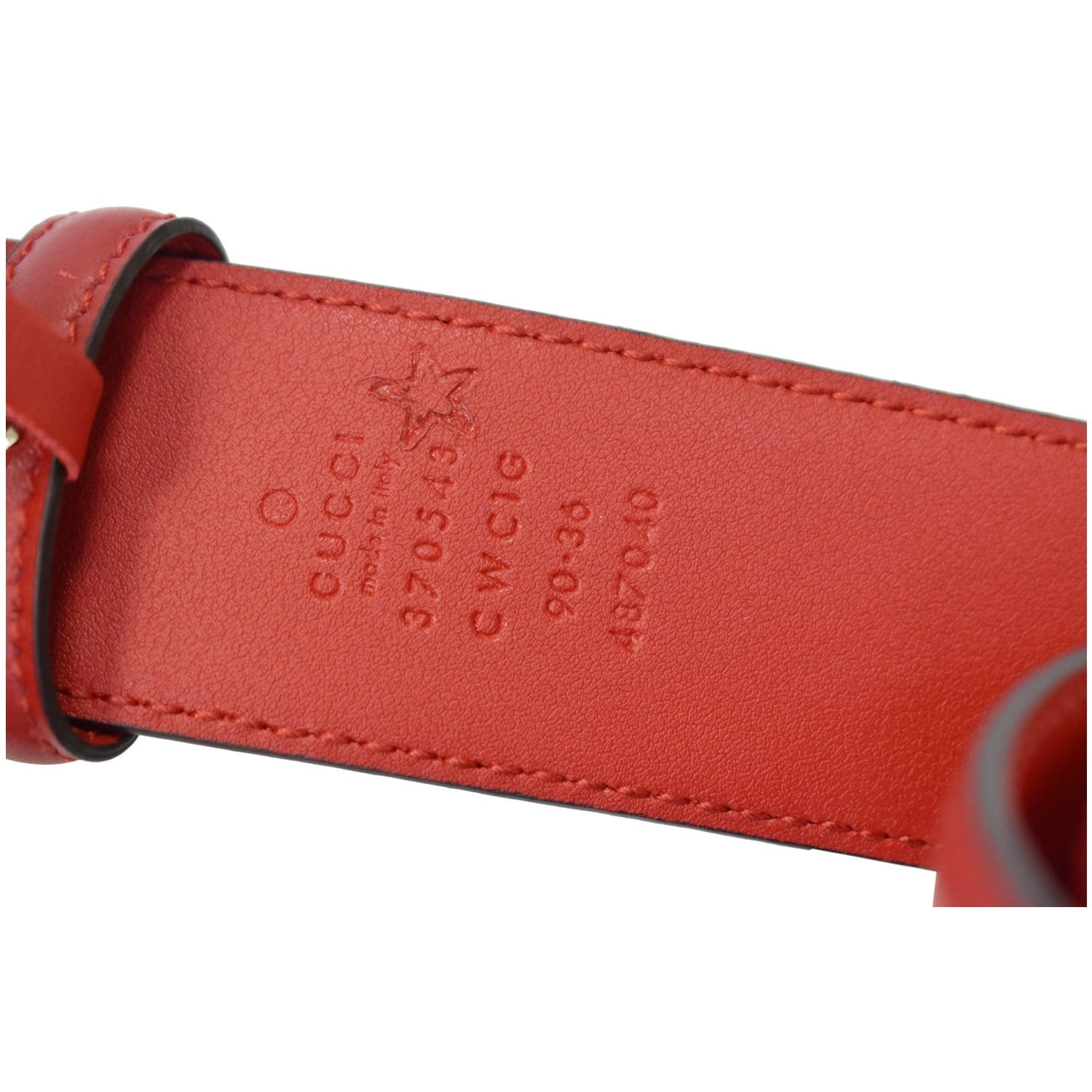 Gucci signature leather belt red Clearance