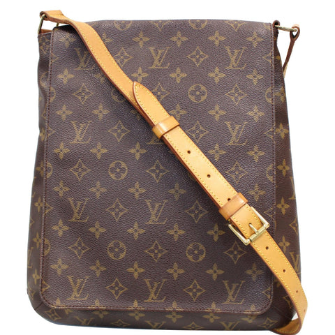 LOUIS VUITTON Musette Salsa GM Monogram Canvas Crossbody Bag Brown
