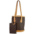 LOUIS VUITTON Petit Bucket Monogram Canvas Shoulder Bag Brown