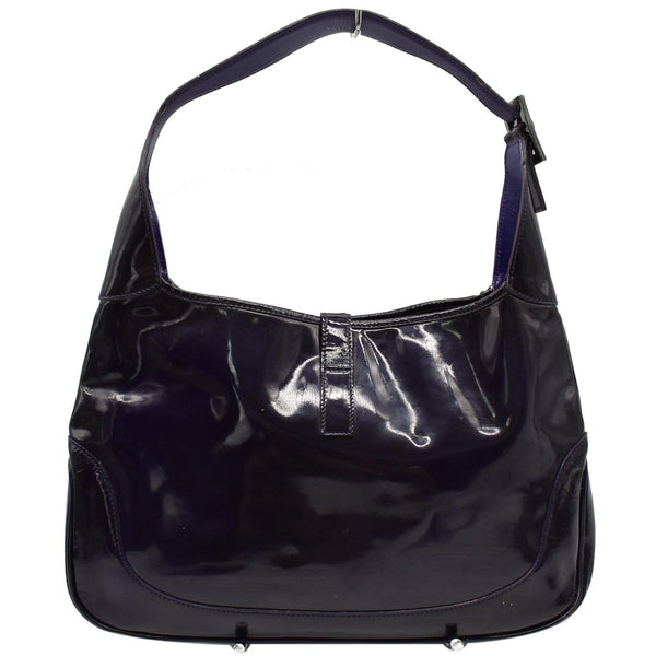 GUCCI Jackie Patent Leather Shoulder Bag Dark Purple 001-3306