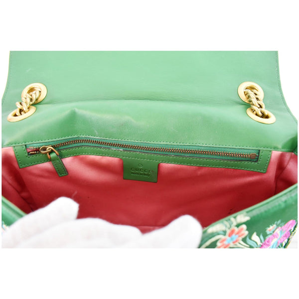 Gucci GG Marmont Floral Matelasse Bag red interior