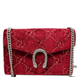 GUCCI Dionysus Mini Velvet GG Monogram Chain Wallet Red 401231