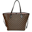 LOUIS VUITTON Neverfull MM Damier Ebene Tote Bag Brown