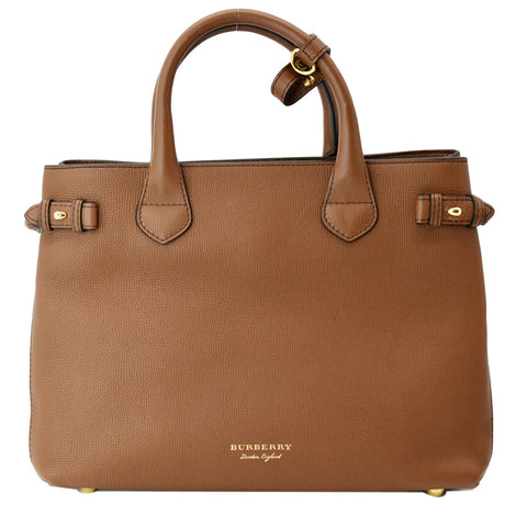 BURBERRY Banner Medium House Check Tote Bag Tan