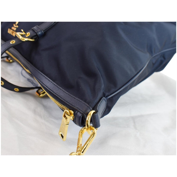 PRADA Tessuto Saffiano Nylon Tote Shoulder Bag Blue