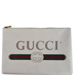 Gucci Pebbled Leather Medium Logo Portfolio Clutch