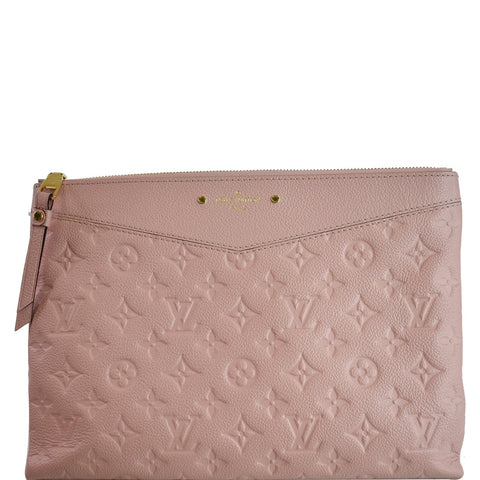 LOUIS VUITTON Daily Pouch Monogram Empreinte Leather Clutch Rose Poudre