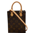 LOUIS VUITTON Petit Sac Plat Monogram Canvas Shoulder Bag Brown