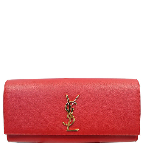 YVES SAINT LAURENT Cassandre Grain De Poudre Clutch Red