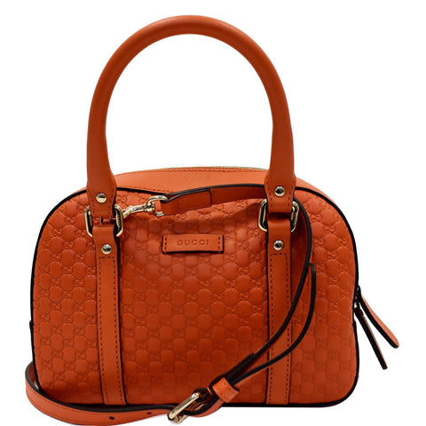 GUCCI Microguccissima Small Leather Crossbody Bag Orange 510289