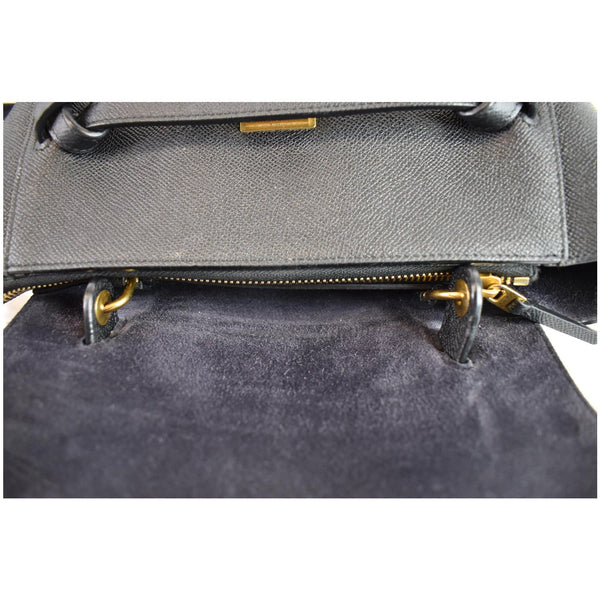 CELINE Micro Belt Grained Calfskin 2Way Shoulder Bag Black