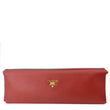 Prada East-West Frame Saffiano Leather Clutch Bag Red | DDH
