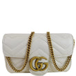 GUCCI GG Marmont Super Mini Matelasse Leather Shoulder Bag White 476433