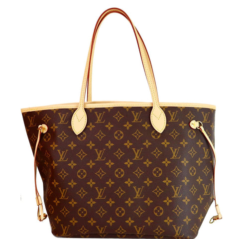 LOUIS VUITTON Neverfull MM Monogram Canvas Tote Shoulder Bag Fuchsia