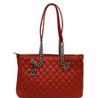 CHANEL Medium Rock In Rome Quilted Caviar Shoulder Tote Bag Red