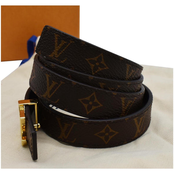 LOUIS VUITTON LV Initiales Monogram Canvas Belt Brown