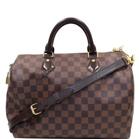 LOUIS VUITTON Speedy 30 Bandouliere Damier Ebene Shoulder Bag Brown