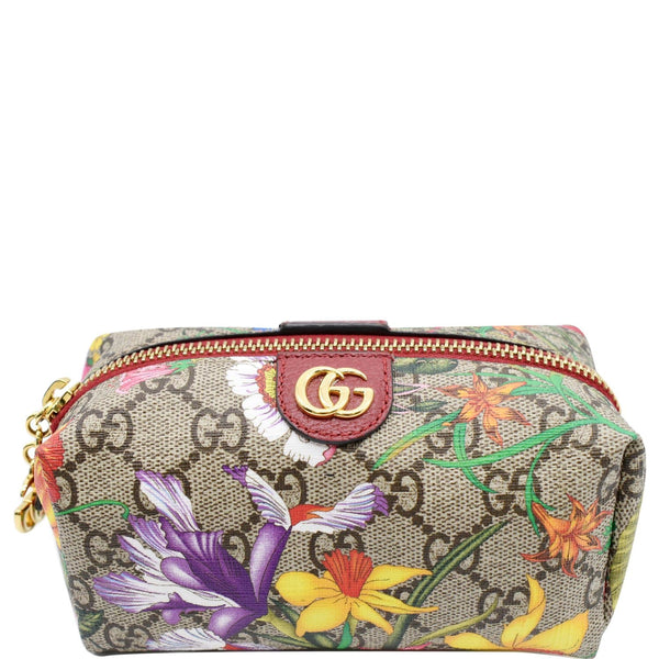 GUCCI Ophidia Floral GG Supreme Monogram Cosmetic Case Red 548394