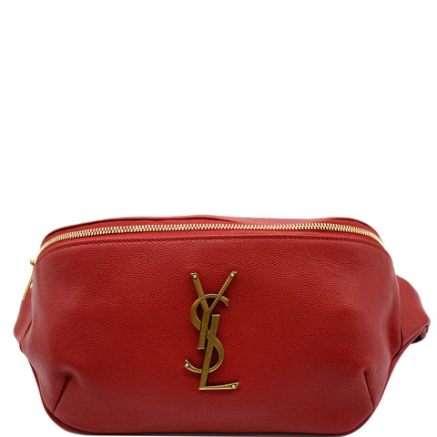 YVES SAINT LAURENT Classic Monogram Leather Belt Bag Red