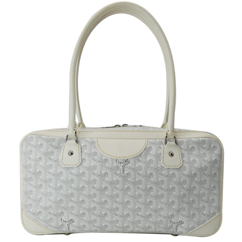 GOYARD Saint Martin Chevron Print Coated Canvas Shoulder Bag White