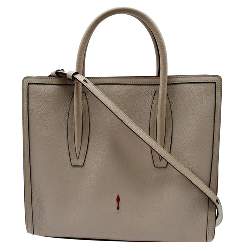 CHRISTIAN LOUBOUTIN Paloma S Medium Leather Tote Bag Gray