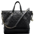 CHANEL Gabrielle Large Quilted Calfskin Leather Shopping Tote Bag Black