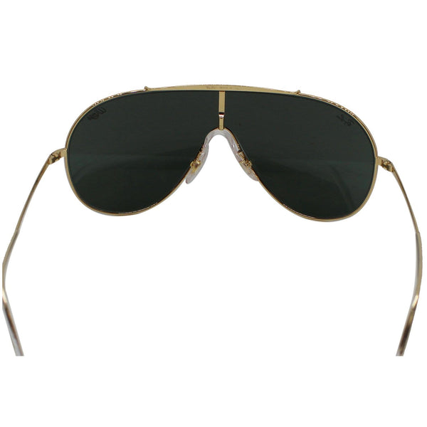 RAY-BAN RB3597 9050/71 Wings Gold Sunglasses Dark Green Lens