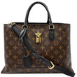 LOUIS VUITTON Flower Monogram Canvas Tote Bag Brown