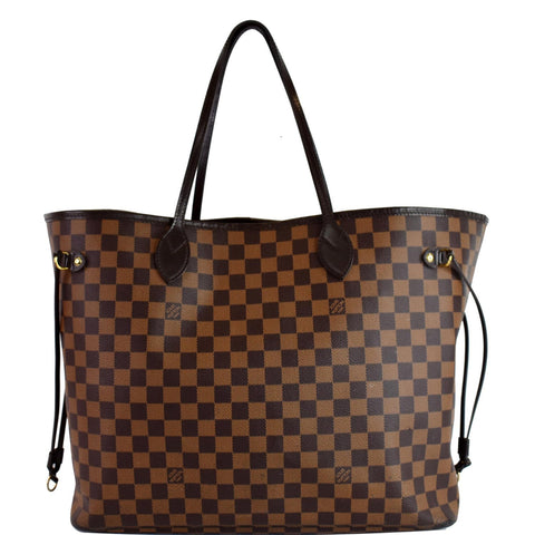 LOUIS VUITTON Neverfull GM Damier Ebene Tote Shoulder Bag Brown
