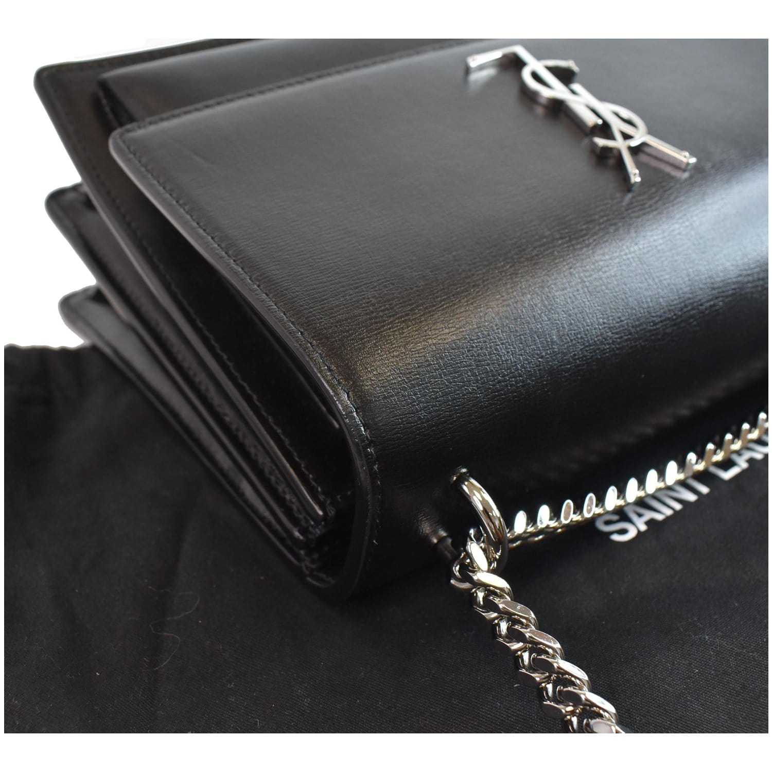 Black Sunset Monogram Crossbody Bag on Chain