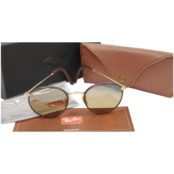 RAY-BAN RB3475Q-112/53 Craft Matte Arista/Brown Leather Sunglasses Brown Lens