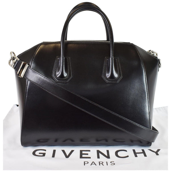 GIVENCHY Antigona Medium Leather Shoulder Bag Black
