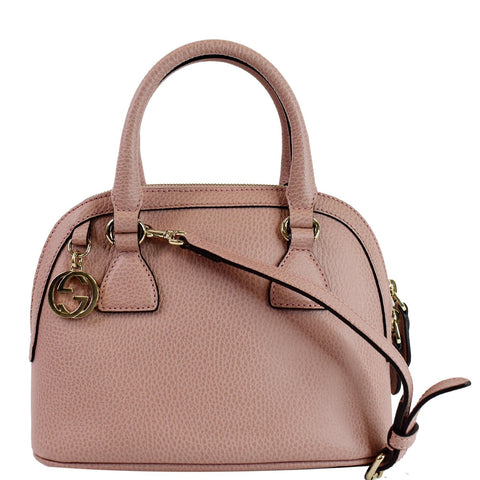GUCCI Dome Small GG Charm Leather Crossbody Bag Pink 449661