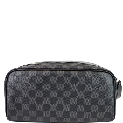 LOUIS VUITTON Dopp Kit Damier Graphite Toilet Pouch Black