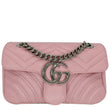 GUCCI GG Marmont Mini Matelassé Leather Shoulder Crossbody Bag Pastel Pink 446744