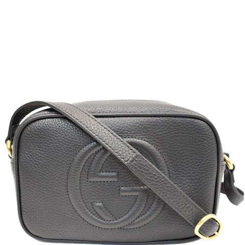 GUCCI Soho Disco Small Pebbled Leather Crossbody Bag Black 347994