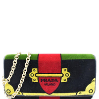 Prada Cahier Velvet Clutch Bag Multicolor - Milano Edition