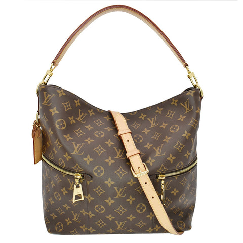 LOUIS VUITTON Melie Monogram Canvas Hobo Bag Brown