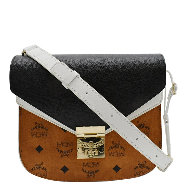 Preowned MCM Small Patricia Visetos Leather Crossbody Bag