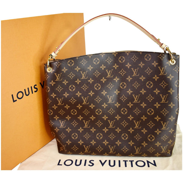 LOUIS VUITTON Graceful MM Monogram Canvas Shoulder Bag Brown
