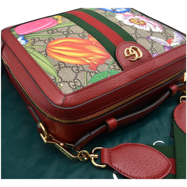 GUCCI Ophidia Flora Web Small Top Handle Shoulder Bag Red 550622