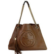 GUCCI Soho Pebbled Leather Chain Shoulder Bag Brown 308982
