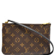 LOUIS VUITTON Double Zip Pochette Reverse Monogram Giant Shoulder Bag Brown