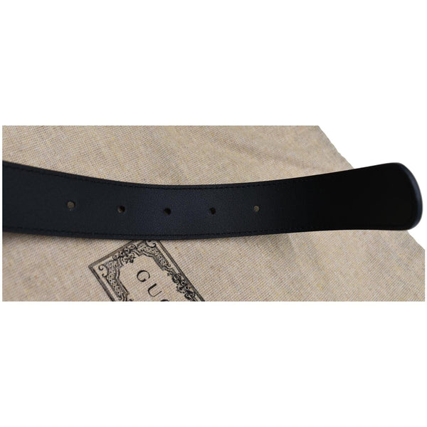 Preowned Gucci Double G Buckle Leather Belt Black - DDH