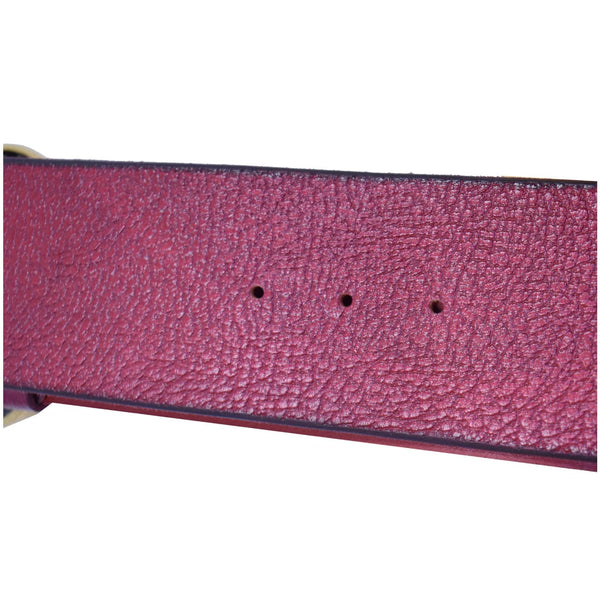 GUCCI Pearl Double G Buckle Leather Wide Belt Red 453261